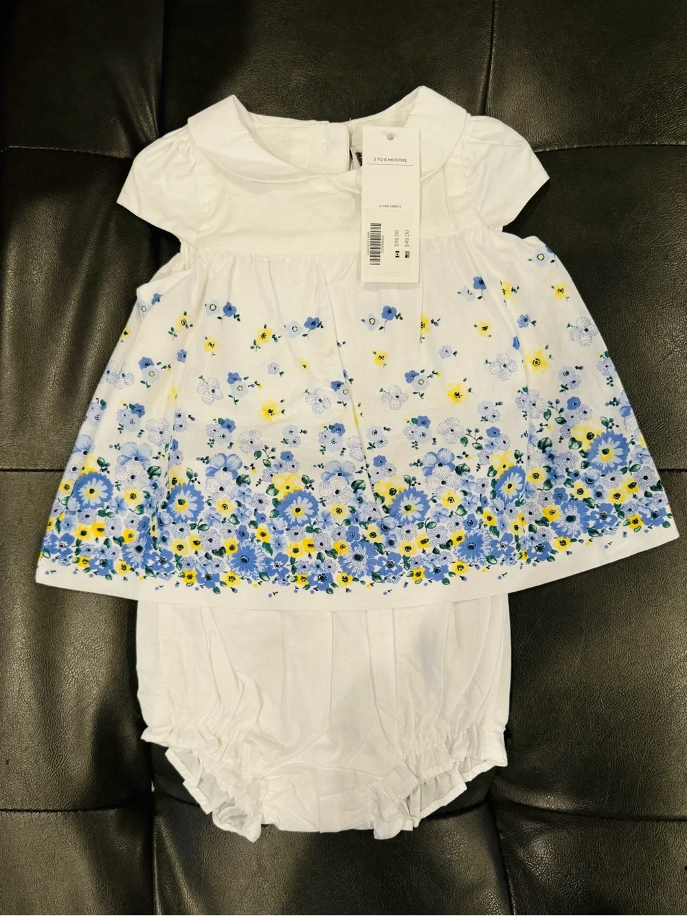 Janie and Jack 3-6 month White Baby Matching Set